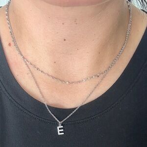 Letter “E” double layered necklace